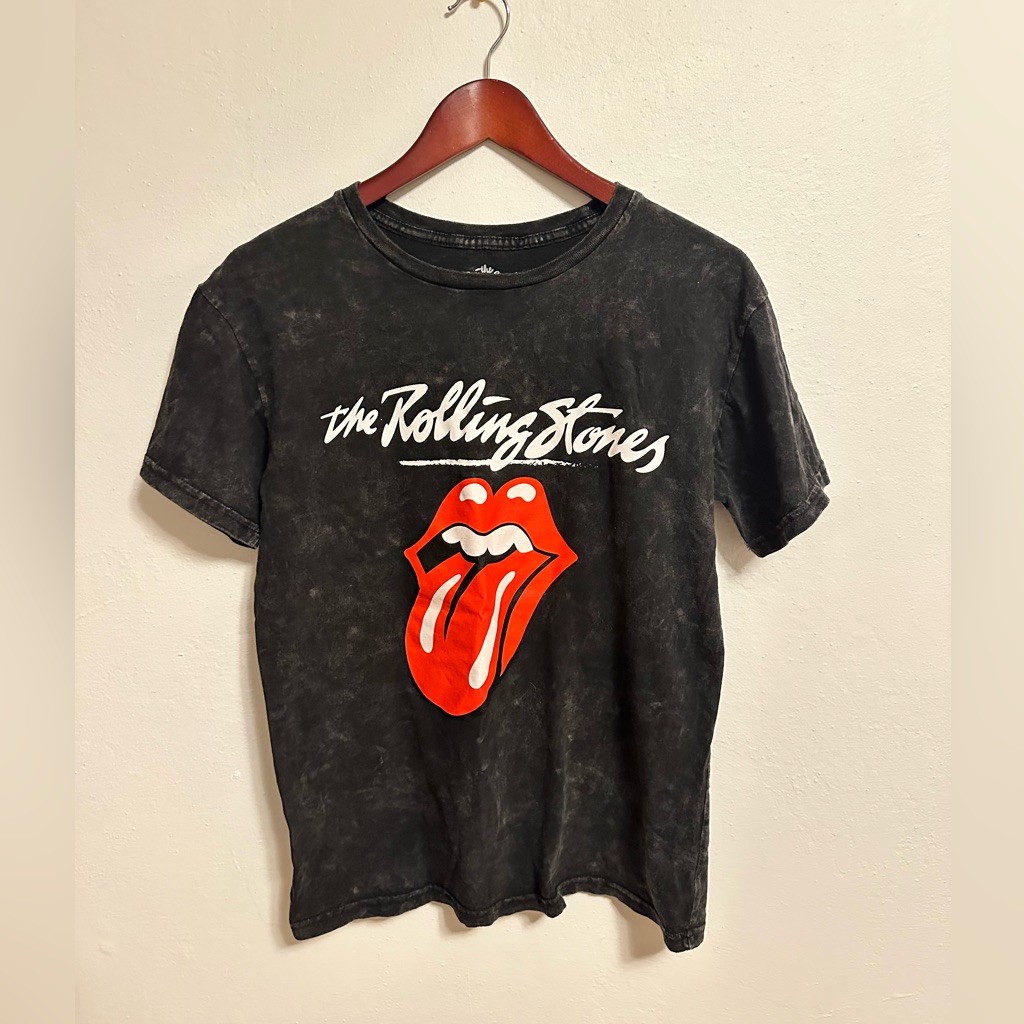The Rolling Stones Black Marble Short Sleeve T Shirt Tee Size Large Unisex